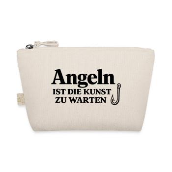 Angeln ist die Kunst zu warten – Angelhaken Spruch - Bio-Täschchen - Natur - Vorne