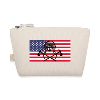Indian skull and American flag - Organic Pouch - nature - Front