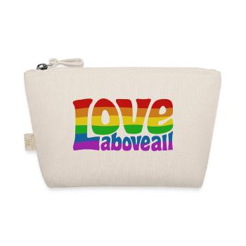 Love Above All | Rainbow Pride Design - Organic Pouch - nature - Front