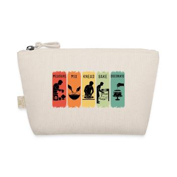Retro Baker Schritte Messen Mischen Kneten Backen Geschenk - Bio-Täschchen - Natur - Vorne