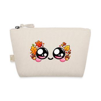 Kawaii-Herbst-Paar-Lächeln - Bio-Täschchen - Natur - Vorne