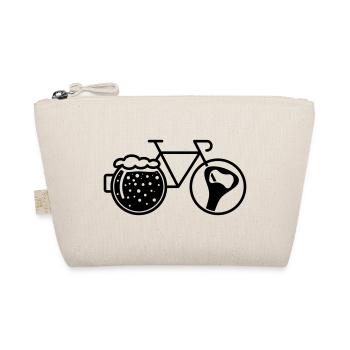 Fahrrad mit Bierglas. Radfahrer, Fahrrad und Flaschenöffner. - Bio-Täschchen - Natur - Vorne