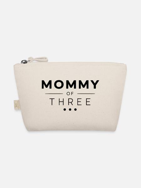 Mommy of Three – Mama von drei Kindern - Bio-Täschchen - Natur