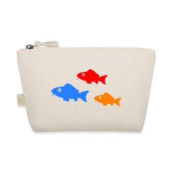 Bunte Fischsilhouetten Trio - Bio-Täschchen - Natur - Vorne