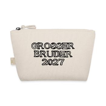 Großer Bruder 2027 Schriftzug handgezeichnet - Bio-Täschchen - Natur - Vorne