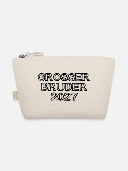 Großer Bruder 2027 Schriftzug handgezeichnet - Bio-Täschchen - Natur