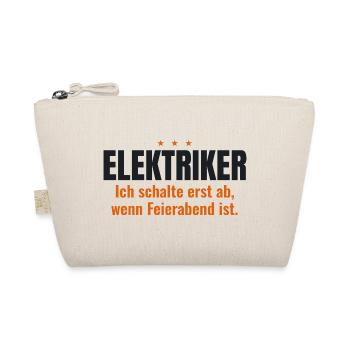 Elektriker Shirt – Ich schalte bei Feierabend ab - Bio-Täschchen - Natur - Vorne