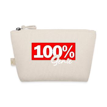100% Genie – Kraftvoller Schriftzug - Bio-Täschchen - Natur - Vorne