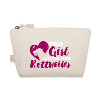 Hund / Rottweiler: This Girl Loves Her Rottweiler - Bio-Täschchen - Natur - Vorne