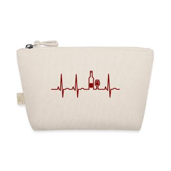 wine wein vinothek spruch geschenk ekg heartbeat - Bio-Täschchen - Natur - Vorne