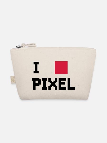 I LOVE PIXELS - Bio-Täschchen - Natur - Vorne