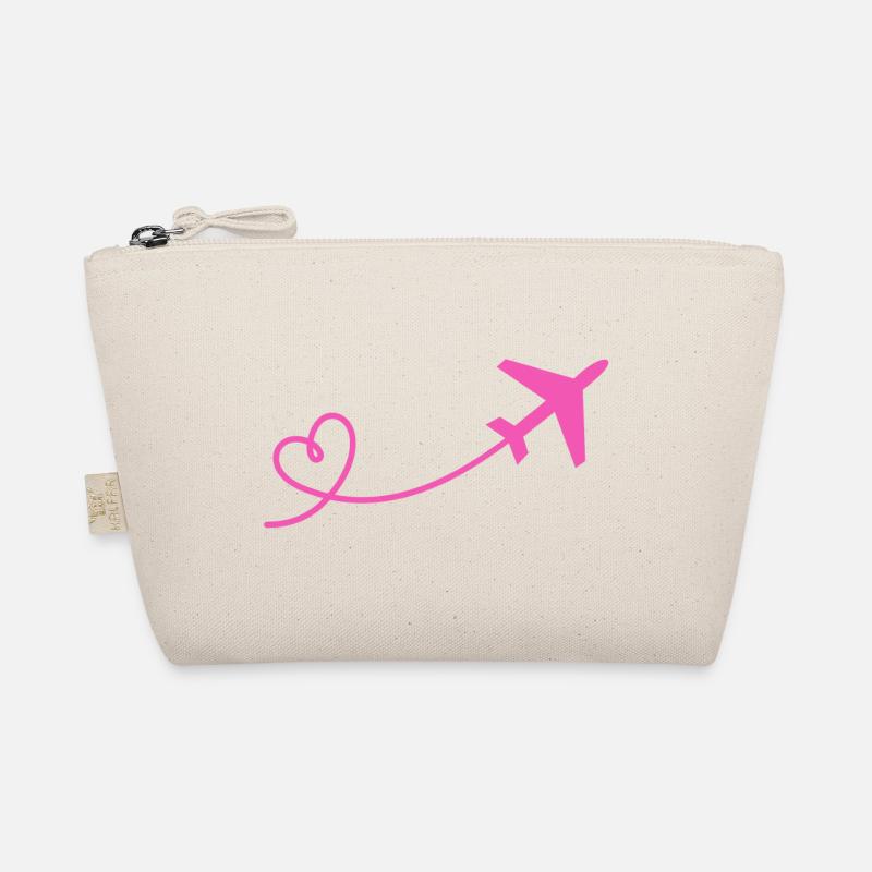 Flugzeug Flieger mit Herz in pink Bio-Täschchen