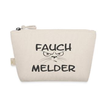 "Fauch Melder" Katze grau - Bio-Täschchen - Natur - Vorne