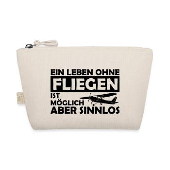 Motorflieger Pilot lustig Geschenk Spruch schwarz - Bio-Täschchen - Natur - Vorne