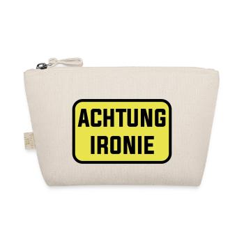 Achtung Ironie Humor Lustig Ironisch - Bio-Täschchen - Natur - Vorne