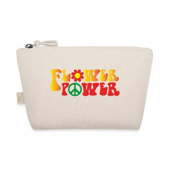 Peace Weltfrieden Flower Power Geschenk 70er Love - Bio-Täschchen - Natur - Vorne