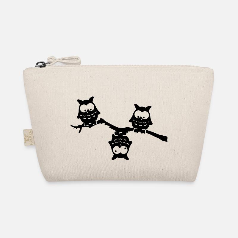 Owls funny branch upside down crazy eagle-owl Organic Pouch