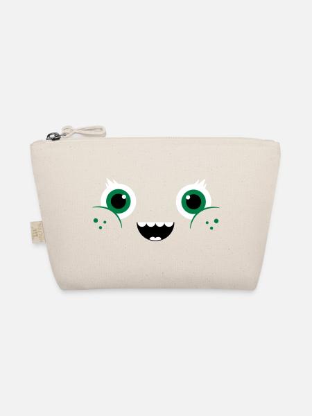 Funny & Cute Kawaii Comic Face / Smiley - Bio-Täschchen - Natur - Vorne