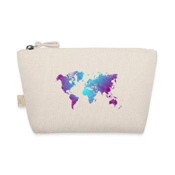 cool world map design in blue and purple - Organic Pouch - nature - Front