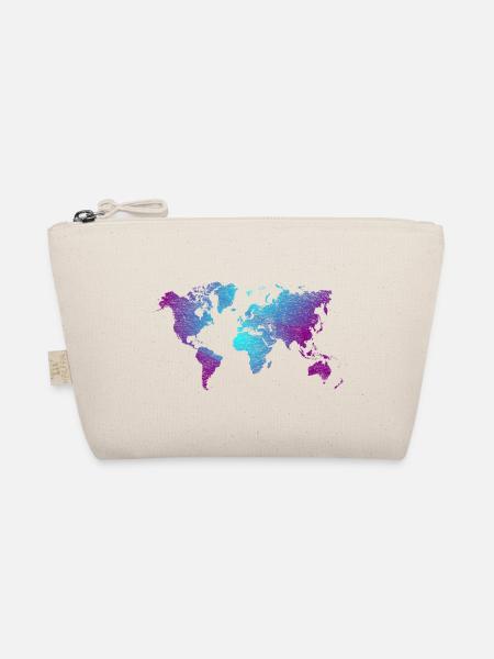 conception de carte du monde cool en bleu et violet - Trousse biologique - nature - Devant
