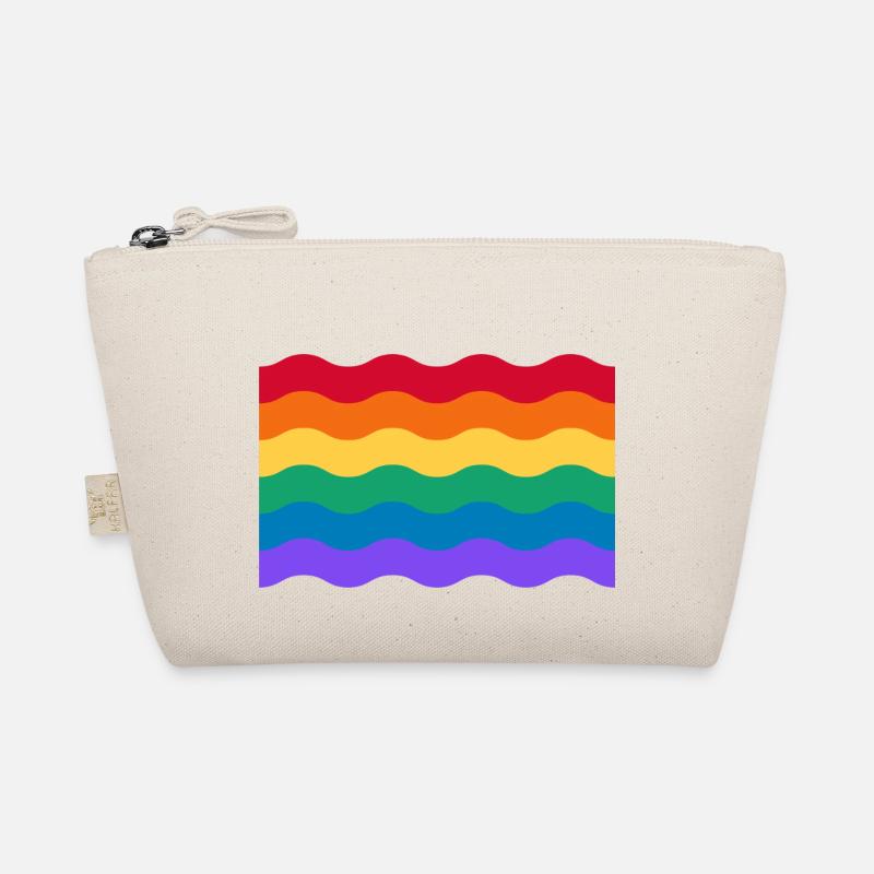 Wavy rainbow gay pride flag Organic Pouch