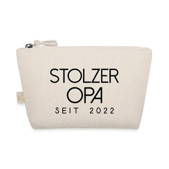 Stolzer Opa seit 2022 Großvater Spruch Schrift - Bio-Täschchen - Natur - Vorne