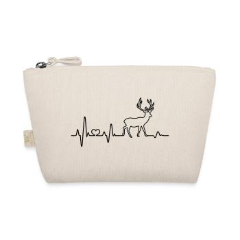 Heartbeat deer ECG red deer antler hunter hunting - Organic Pouch - nature - Front