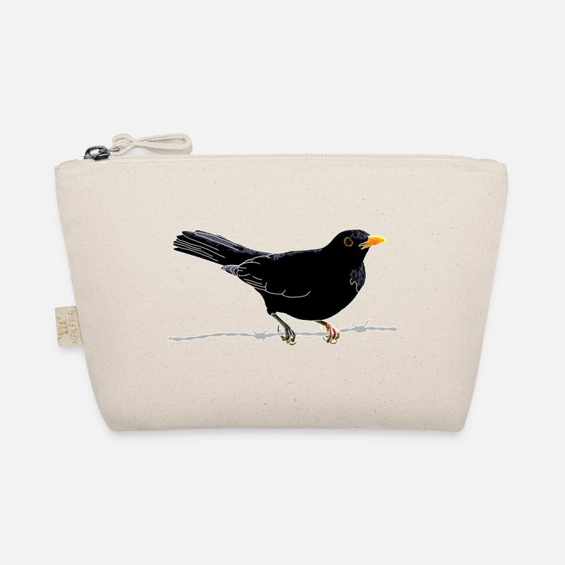 Amsel auf Stacheldraht Bio-Täschchen