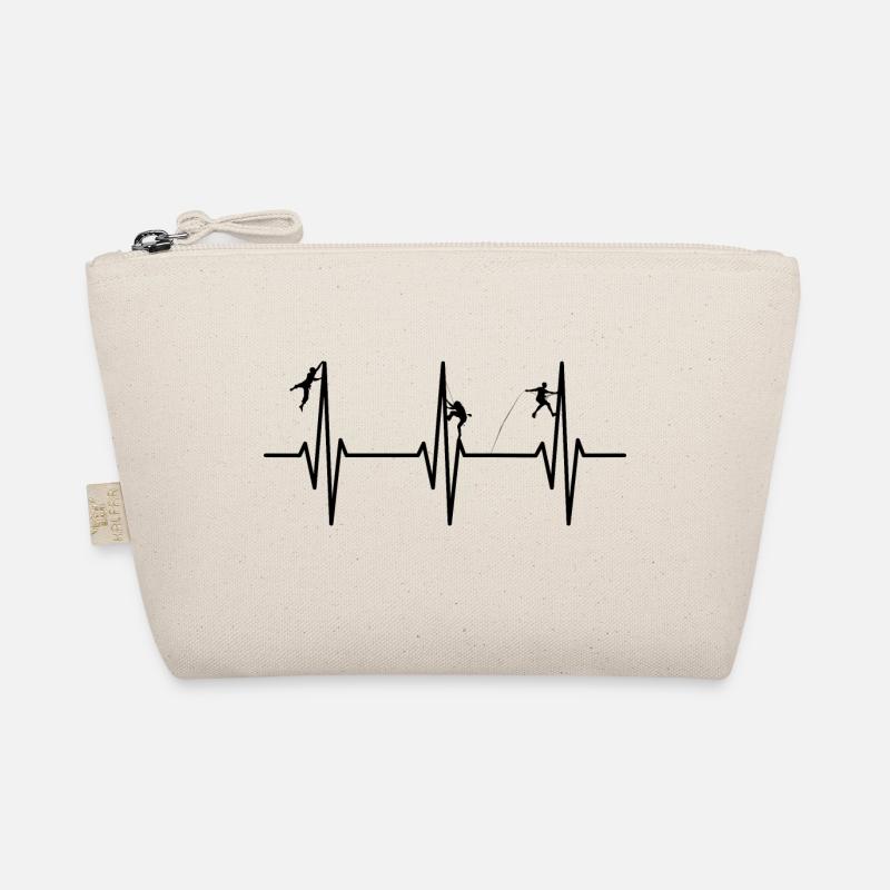 Climbing ECG pulse heartbeat - Organic Pouch - nature