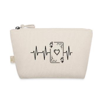 Playing Cards Heart Ace Pulse Symbol Illustration SKat - Organic Pouch - nature - Front