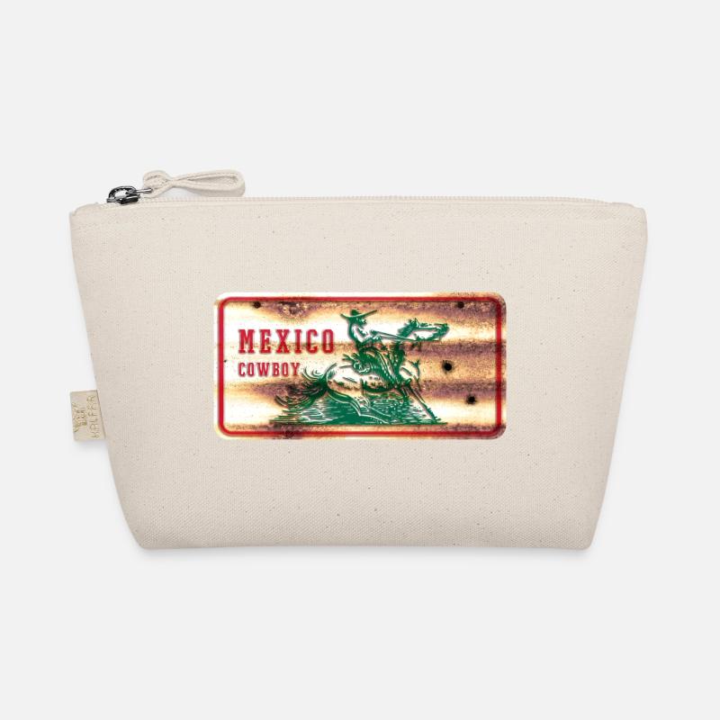 Mexiko Cowboy Schild - Bio-Täschchen - Natur