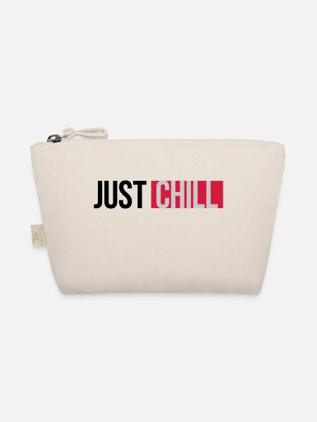 Just Chill Text Logo - Bio-Täschchen - Natur - Vorne