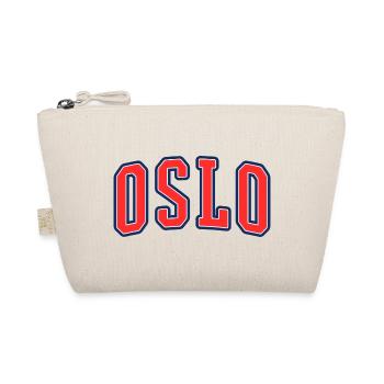 Oslo Schriftzug Rot Blau Outline - Bio-Täschchen - Natur - Vorne