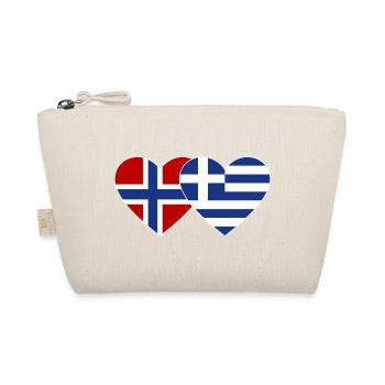 Norwegen Griechenland Flagge Herz - Bio-Täschchen - Natur - Vorne