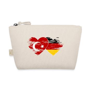 Turkey Germany Flag used heart - Organic Pouch - nature - Front