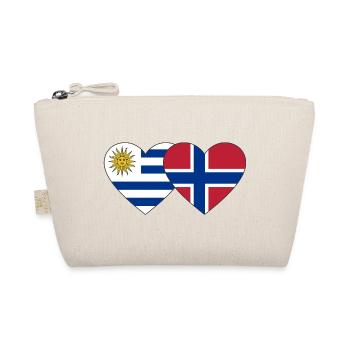 Uruguay Norwegen Herz Flagge - Bio-Täschchen - Natur - Vorne