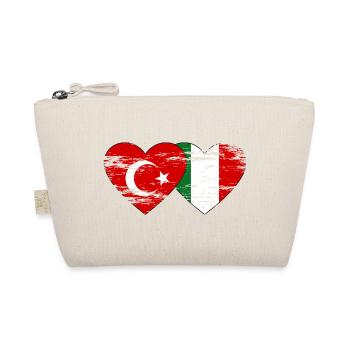 Turkey Italy flag heart used - Organic Pouch - nature - Front