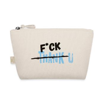 F*CK THANK U Blau Statement - Bio-Täschchen - Natur - Vorne