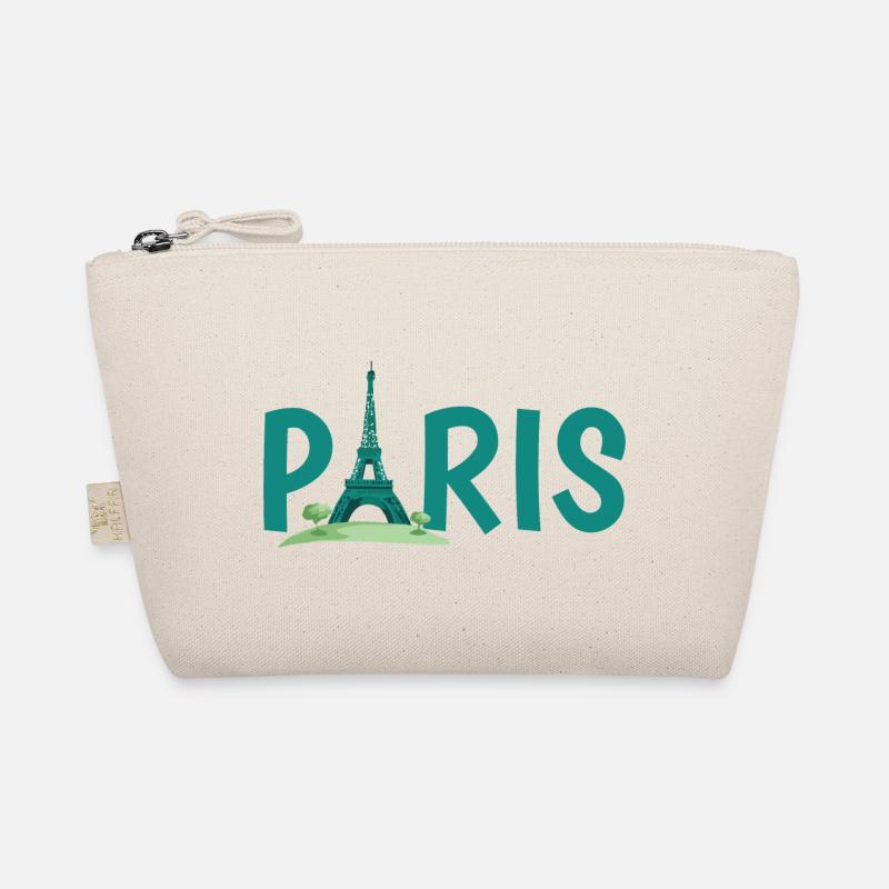 Skyline von Paris mit Eiffelturm Illustration - Bio-Täschchen - Natur