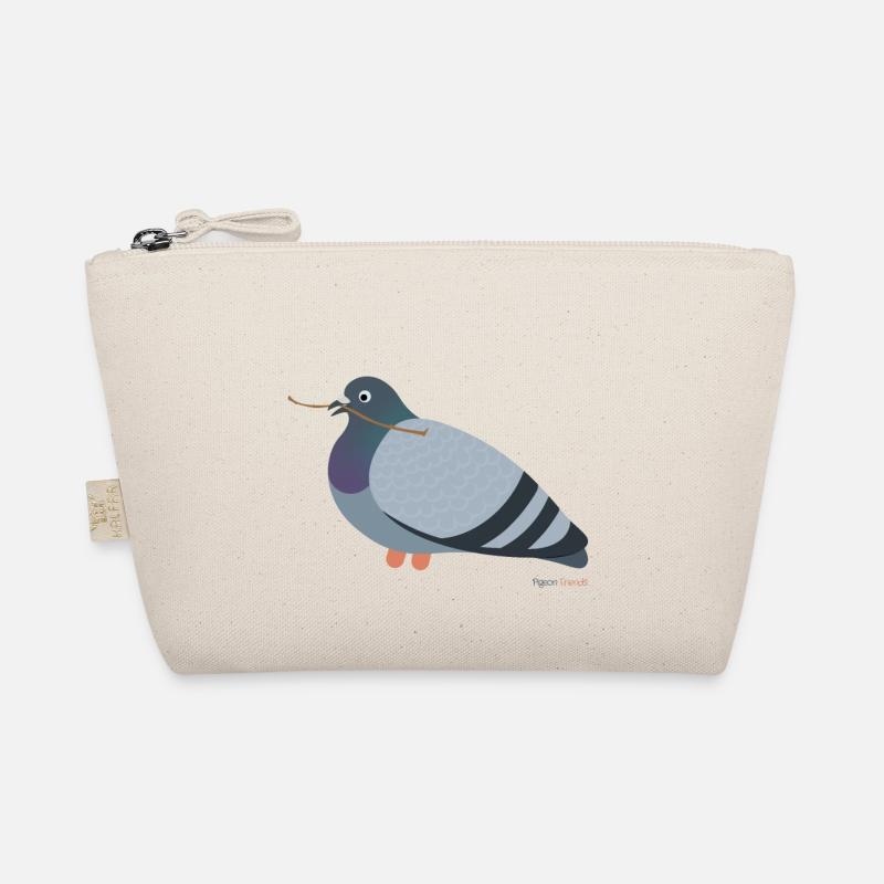 Taube mit einem Ast im Schnabel Bio-Täschchen