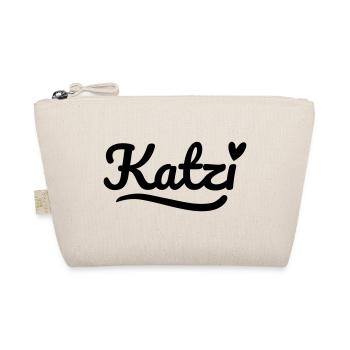Katzi Schrift Herz - Bio-Täschchen - Natur - Vorne