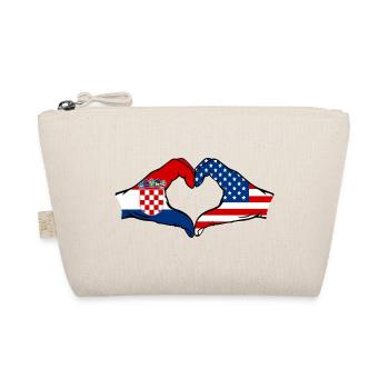 Croatia USA heart shape with hands - Organic Pouch - nature - Front