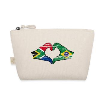 South Africa Brazil Flag Hands Heart Shape Used - Organic Pouch - nature - Front