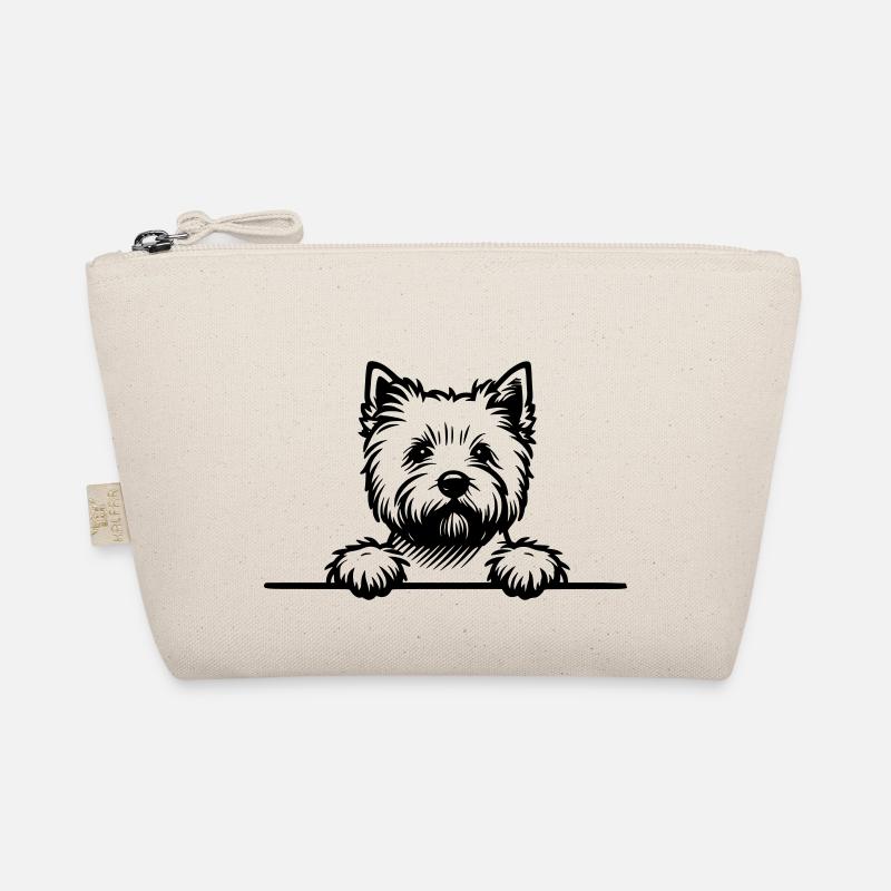 Peeking Westie - West Highland Terrier Vector Organic Pouch