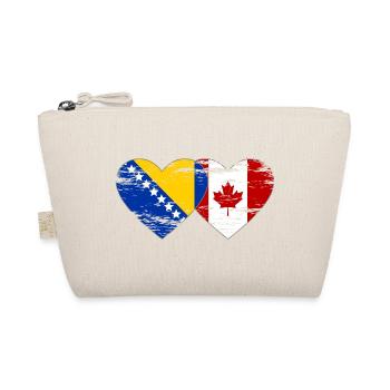 Bosnia Canada flag heart used - Organic Pouch - nature - Front