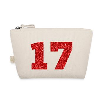 Nummer 17 Roter Glitzer - 17-jähriges Jubiläum - Bio-Täschchen - Natur - Vorne