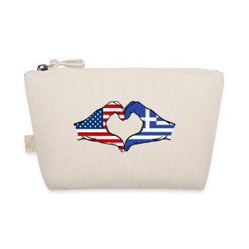 États-Unis Grèce Drapeau Mains Coeur Forme - Trousse biologique - nature - Devant