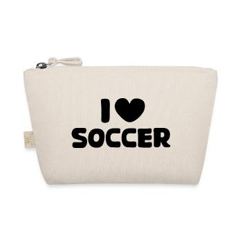 Soccer Love Heart Logo Soccer Icon - Organic Pouch - nature - Front