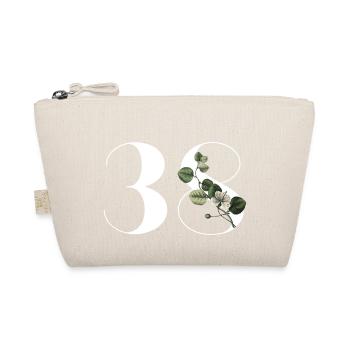 Number 38 Floral Green - 38th Floral Birthday - Organic Pouch - nature - Front