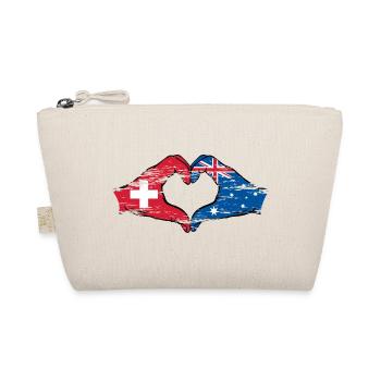 Schweiz Australien Flagge Herzform used - Bio-Täschchen - Natur - Vorne
